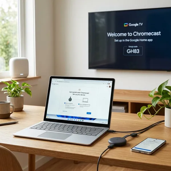 chromecast on laptop setup